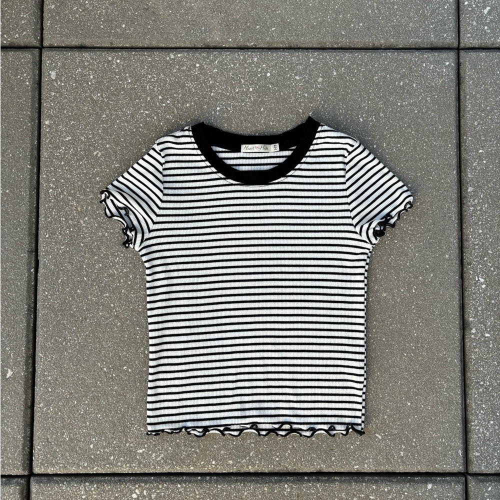 Striped Black and White Woman Shirt